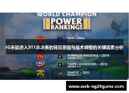 IG未能进入S11总决赛的背后原因与战术调整的关键因素分析